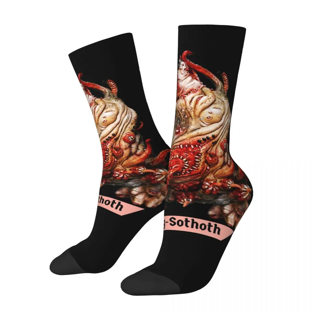 Men's compression Socks Yog-Sothoth Retro Harajuku Cthulhu Mythology Billions of Brilliant Spheres Hip Hop Casual Crew Sock