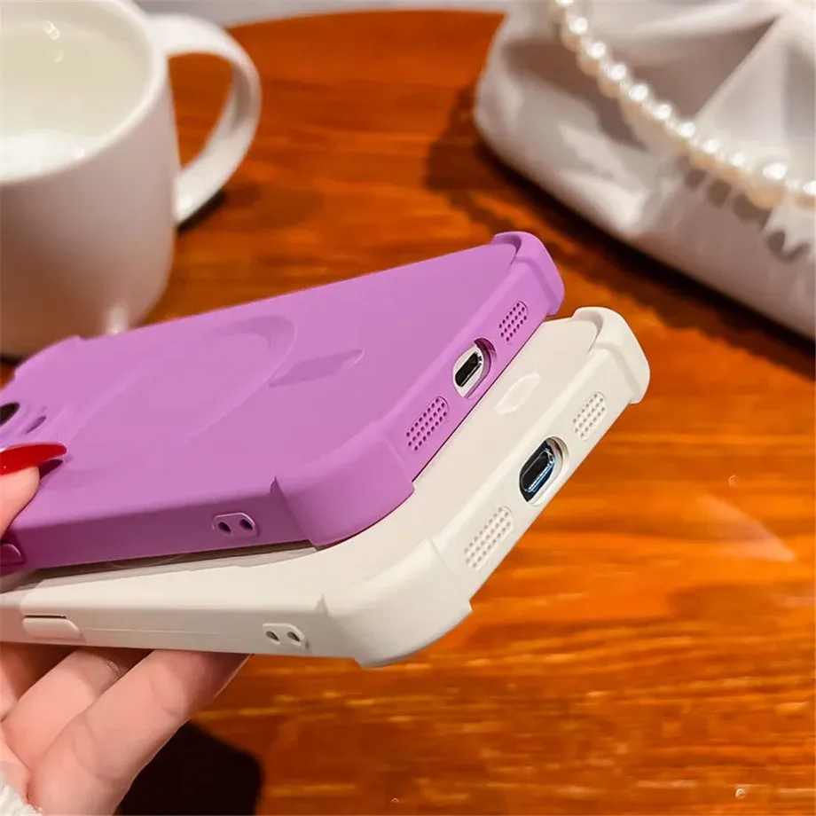 Luxuriöse magnetische kabellose Ladung für Magsafe-Telefonhülle für iPhone 17, Air 16, 15, 14, 13, 12, Pro Max, stoßfeste Silikon-Stoßstangenabdeckung – Detail 5