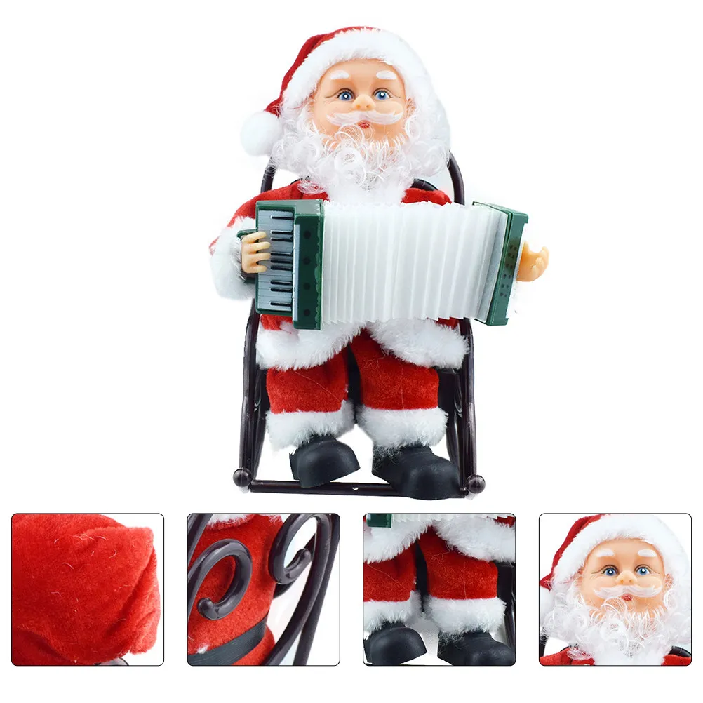 

1Pcs Rocking Chair Santa Claus Electric Christmas Music Decor for Home Office Living Room Kids Room Xmas Present Party Plaything