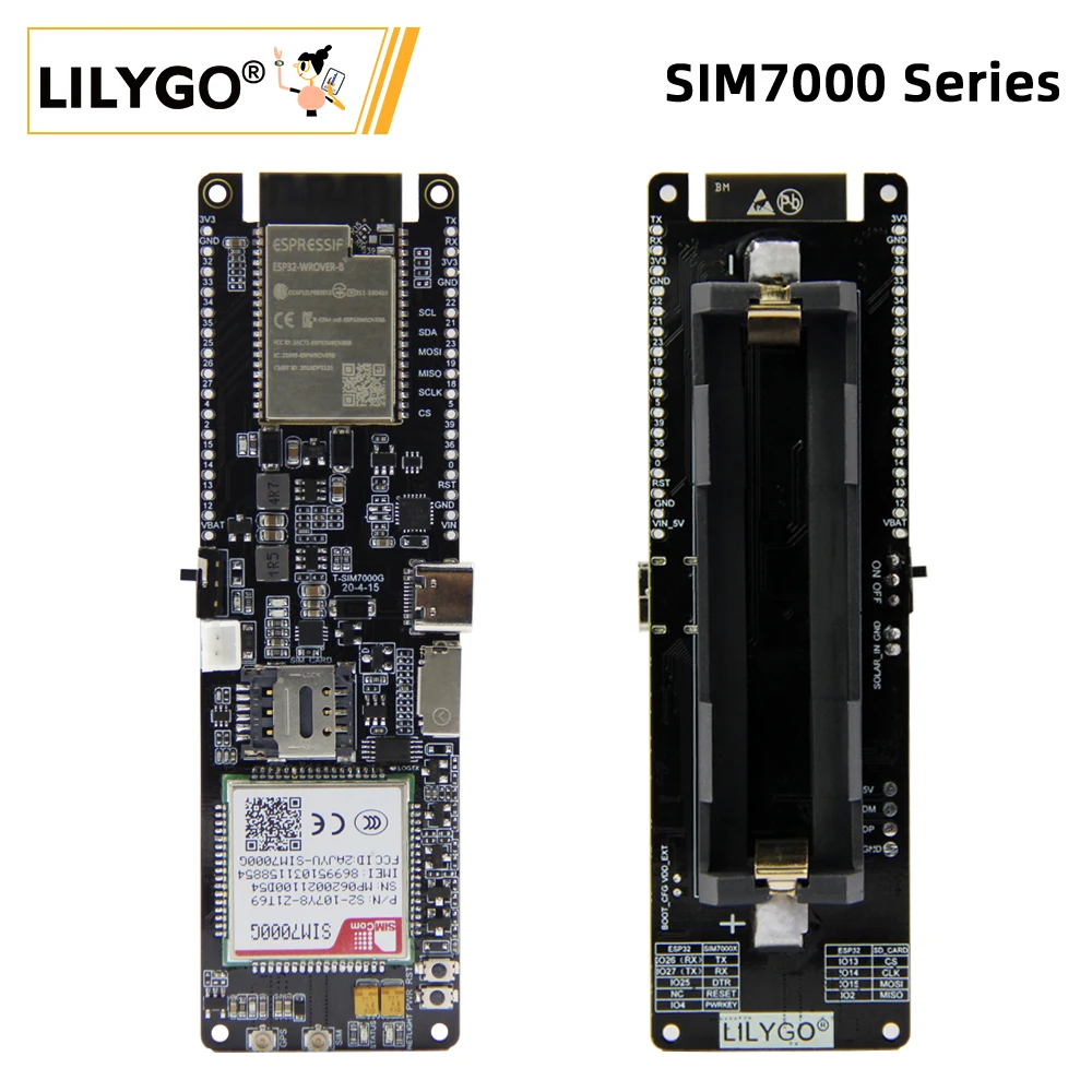 LILYGO® TTGO T-SIM7000G Carte de développement SIM TTGO T-SIM7000G ESP32, wi-fi, Bluetooth, GPS, Module SIM7000G SIM7000E SIM7000A SIM7000JC 4/16 mo Flash