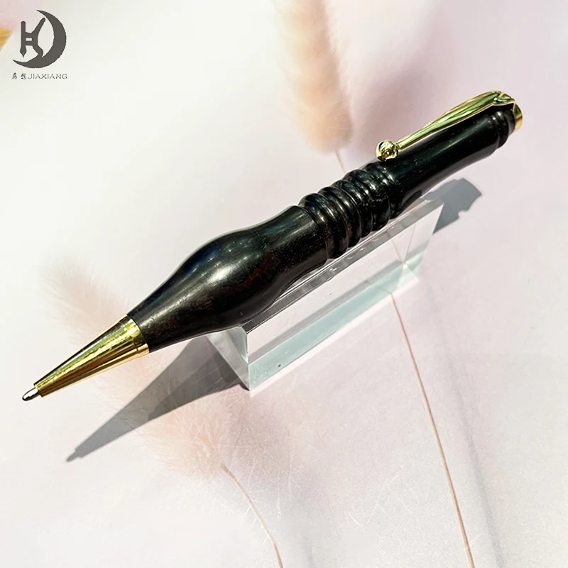 قلم حبر جاف مصنوع يدويًا بشكل فريد من نوعه مصنوع يدويًا من خشب النمر/الخشب الحامض/الأبنوس لكتابة المنتجات المكتبية والمعلم المدرسي للموظفين