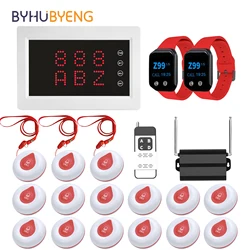 BYHUBYENG Caregiver Pager System Nursing Pagers Wireless Calling System with Display/Watch/Amplifier/Buttons for Nurse Station