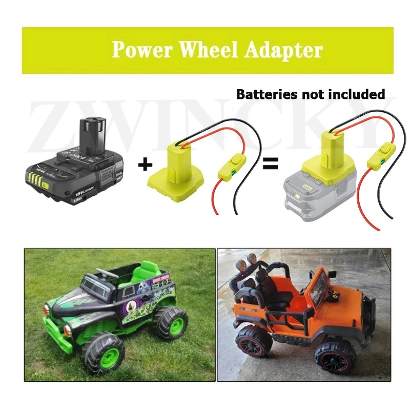 محول بطارية عجلة الطاقة لبطارية Ryobi 18 فولت 14 AWG سلك مع مفتاح وموصلات متكاملة للعبة سيارة RC الروبوتية #5