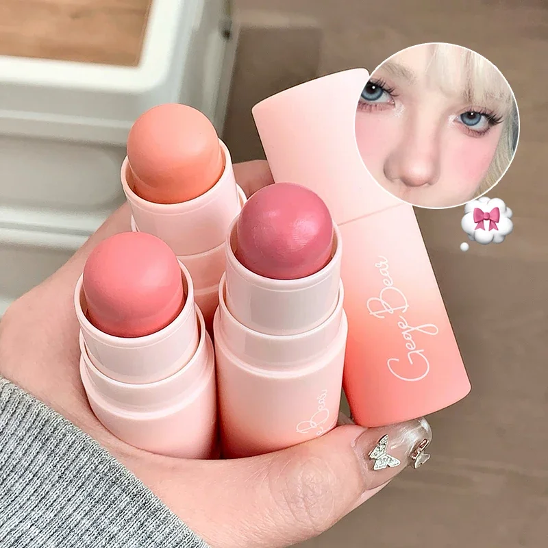 Bâton de fard à joues lisse rose fumé, crème longue durée, imperméable, éclaircissant naturel, couleur extensible, Rouge pour le visage, Contour des joues