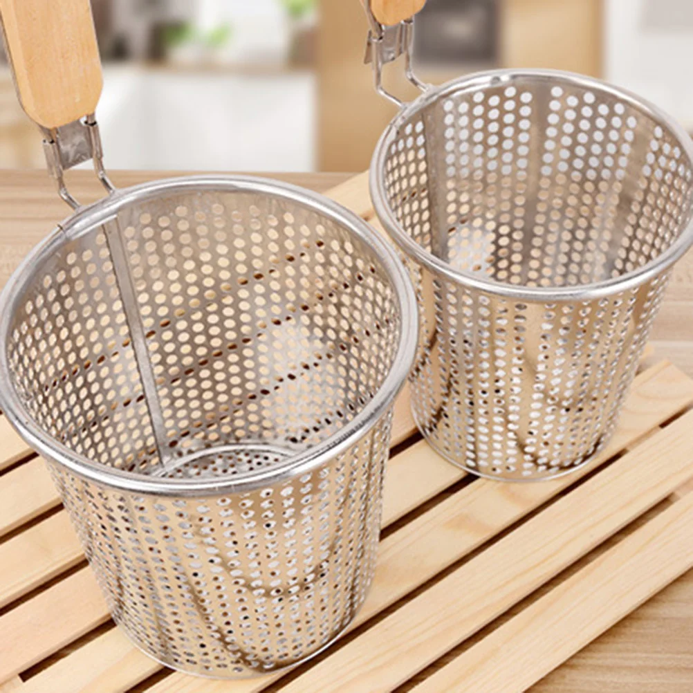 

Stainless Steel Strainer Basket 12.5Cm Fine Mesh Spider For Pasta Dumpling Noodle Food Skimmer Kitchen Sieve Rust