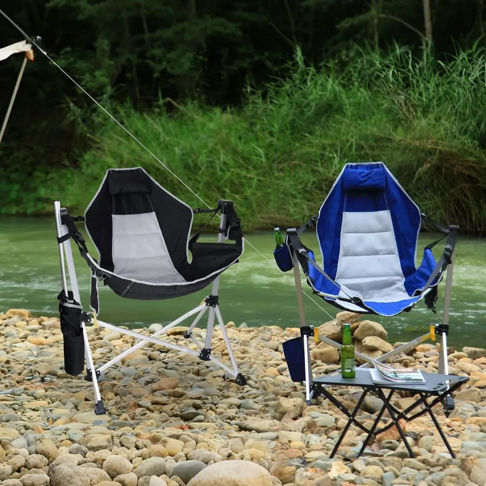 

2Pack Aluminum Hammock Chair with Footrest, Oversized Portable Folding Swinging Chair with Adjustable Back amp Seat, Lightweigh