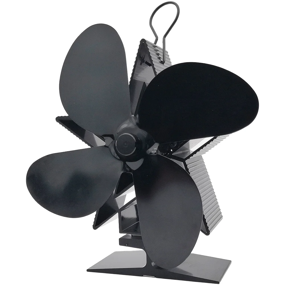 4 Leaf For clover Themed Thermal Stove for fan for Wood Burning Fireplace Use 15x9x18cm No External Power Required Metal