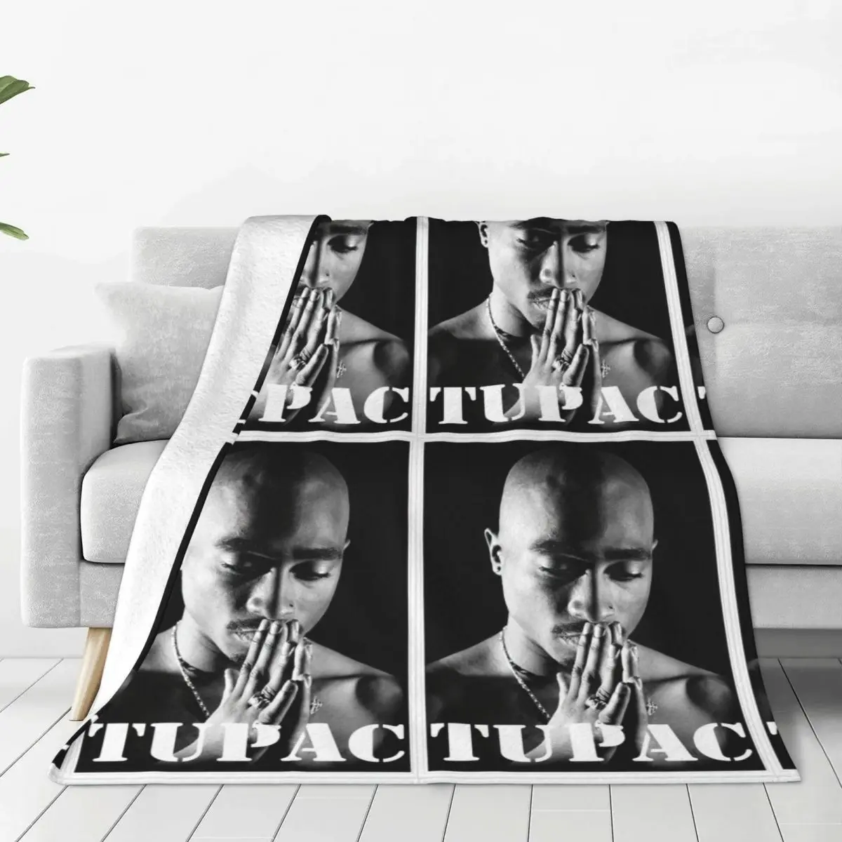 2PAC Blankets Flannel Rapper Music Lightweight Throw Blanket for Car Sofa Couch Bedspread