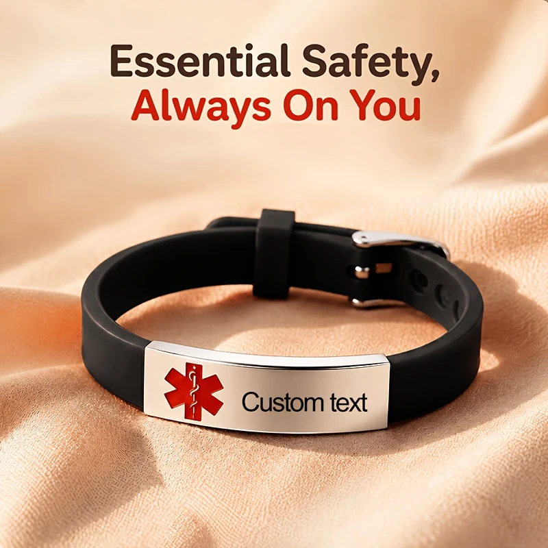 Customized SOS Warning Silicone Bracelet, Practical Gift