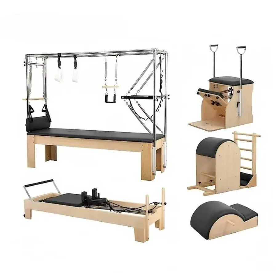 Fitness Yoga Gym Pilates Core Bed Ladder Barrel Home Exercise Use Wood Pilates Reformer Machine Set pilates reformer