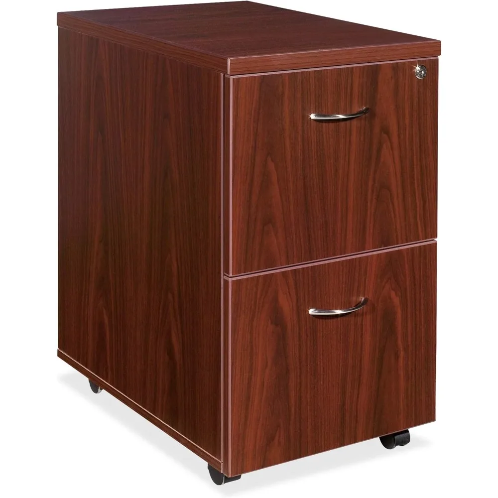 

"Mahogany Mobile Pedestal with File and File Drawers, 16x22x28.25 Inches"