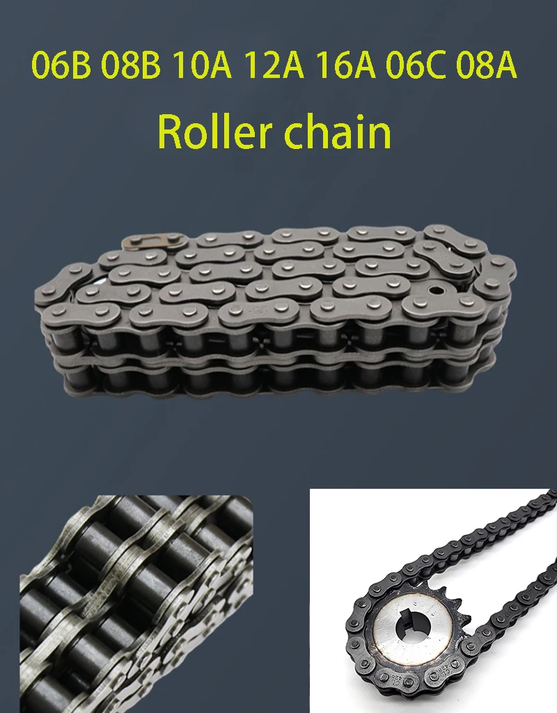06B 08B 10A 12A 16A 06C 08A Short Pitch Roller Chain 1.5 Meters Single Row Carbon Steel Industrial Transmission Chain