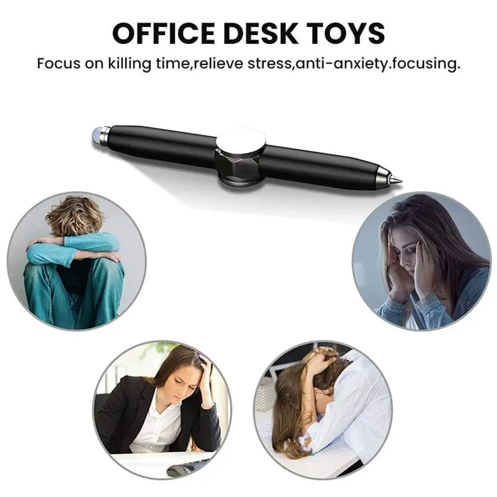 Fidget Spinner Pen With Led Light Multifunctional Decompression Fidgets Toy Luminous Finger Spinner Gyro Pens Rotate D6j1