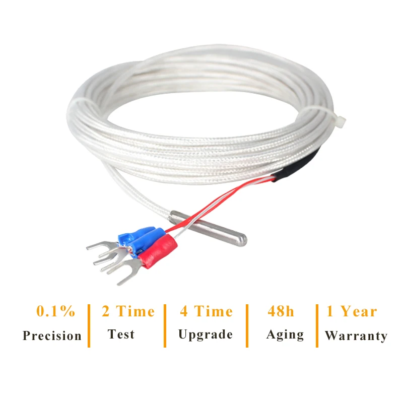 PT100 Temperature Probe 0-100degree 0-200 degree 304SS PT100 Temperature Sensor Water proof high temperature sensor probe