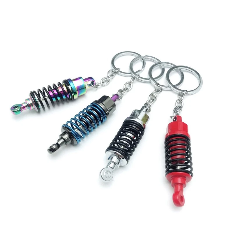 Creative Auto Part Model Shock Absorber Keychain Keyring Key Chain Ring Keyfob Car Accessories(Dark Blue)