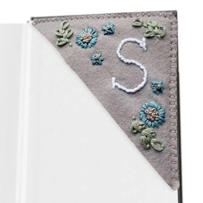 Book Corner Bookmark Embroidered Corner Bookmark Letter Page Markers For Books Four Seasons National Style Embroidery Bookmark