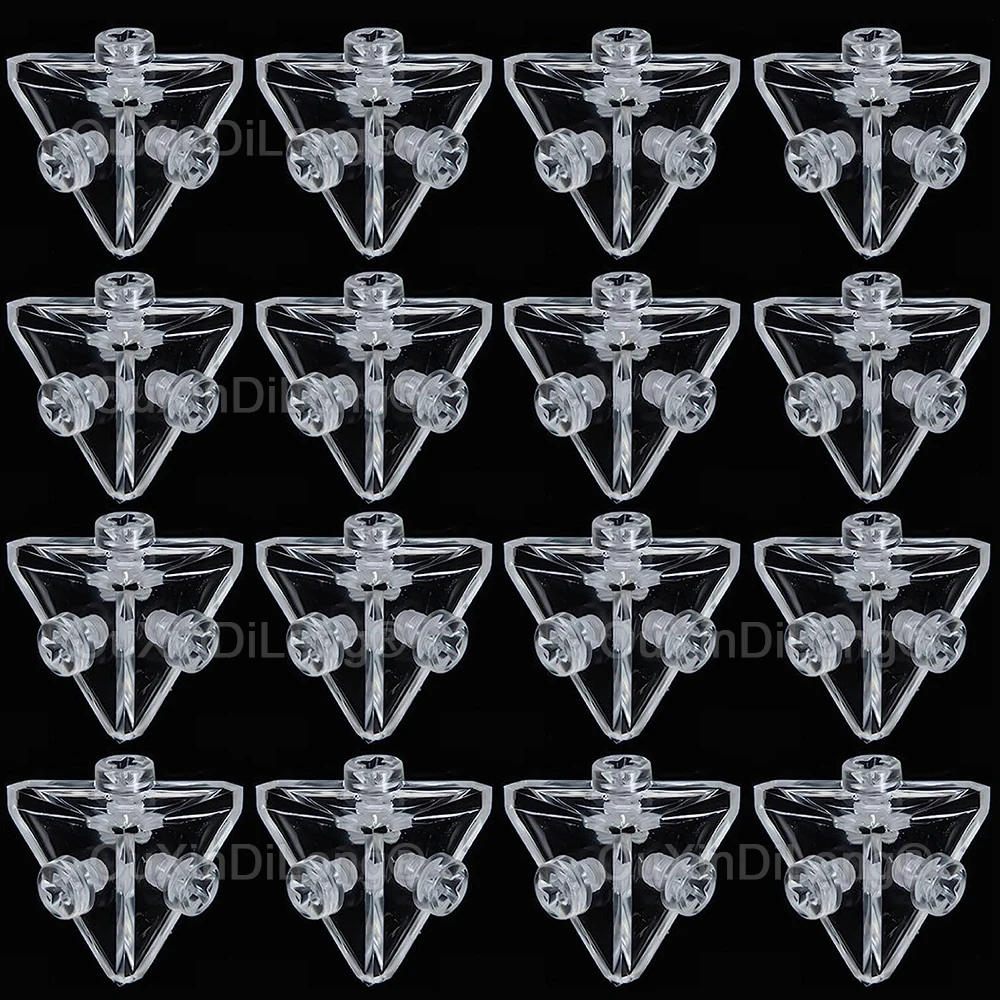 50PCS Acrylic Corner Brackets Clear 3-Hole Right Angle Joint Brace Brackets Support Stand for Furniture w Mounting Screws FG1287