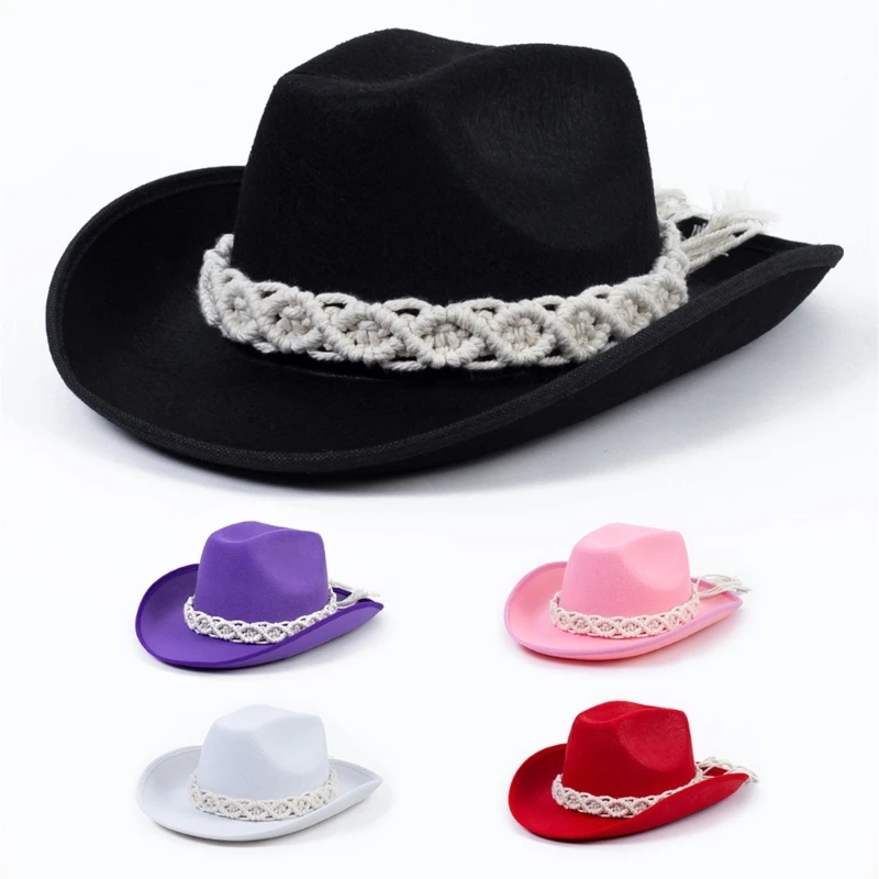 

Classical Fedoras Cowboy Hat for Travel Wide Brimmed Hat Western Cowboy Hat for Boy Man Adults Fedoras Hat