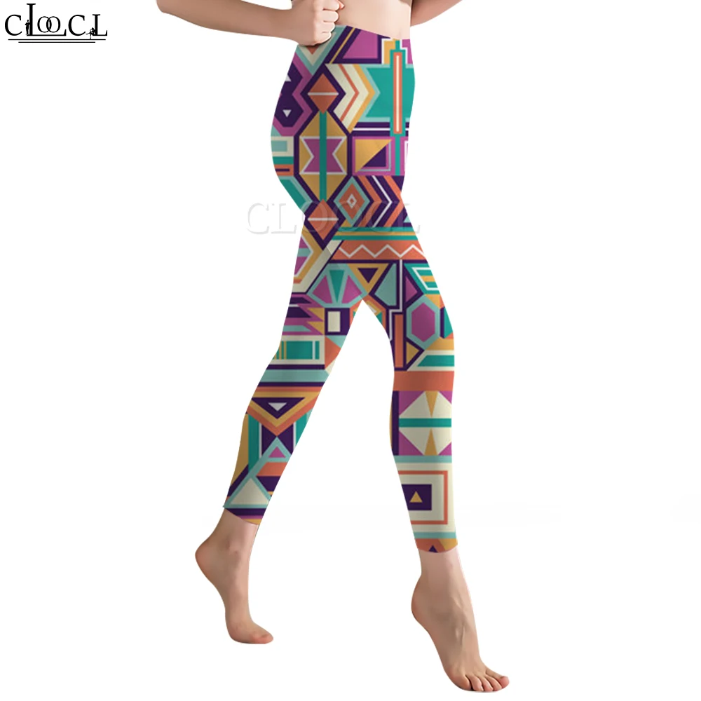 CLOOCL Mode Frauen Legging Einfache Geometrie Gedruckt Lässige Workout Hosen Stretchy Hosen Dünne Yoga Hosen Böhmen Stil