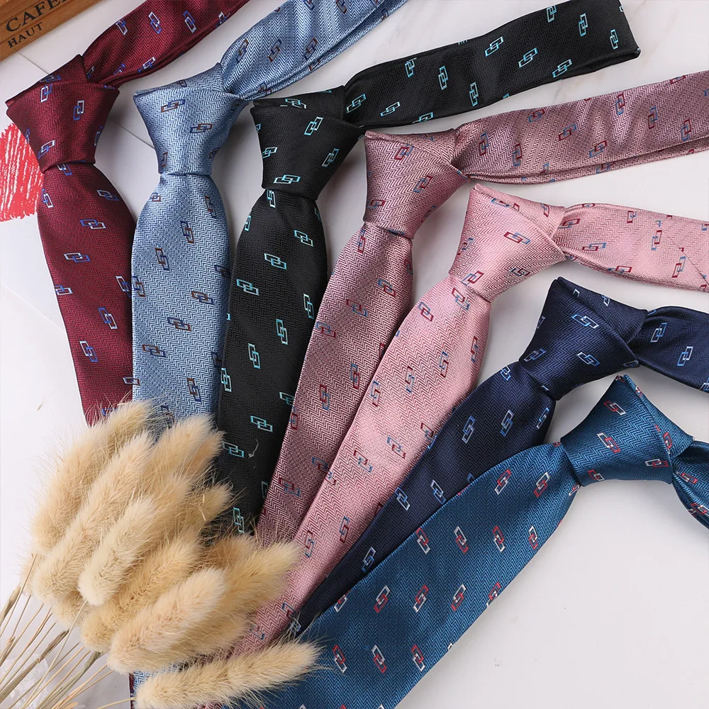 

Polyester Silk Jacquard 6cm Tie Casual Trendy Dating Wedding Striped Woven Necktie for Men Apparel Accessories Business Suit