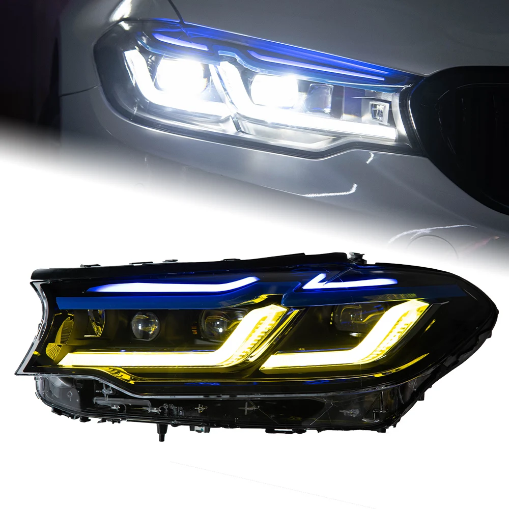 

AKD Car For BMW G30 G38 2017-2021 Headlight DRL Hella 12V H7 LED Bi Xenon Bulbs Fog Light Tools 2 PCS 525i 530i Cars Accessories