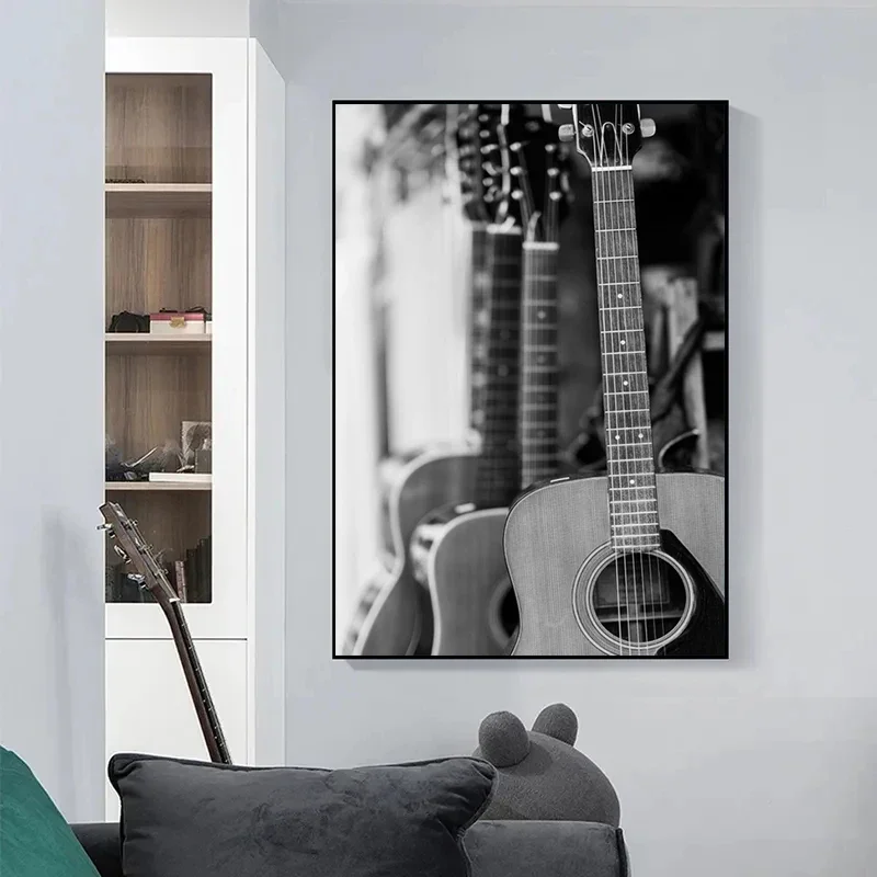 Vintage Music Vinyl Record Poster Wall Art Black and White Picture Headphone Lyrics Canvas Painting Prints Music Studio Decor