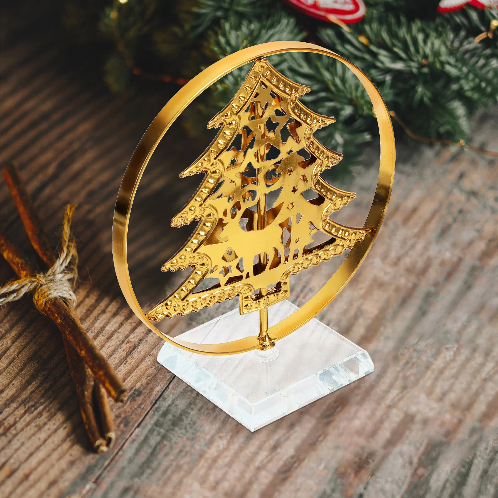 شجرة عيد الميلاد الجدول تسجيل مستقرة البلاستيك المعادن عيد الميلاد سطح المكتب الديكور عيد الميلاد حزب مكتب المنزل سطح المكتب زخرفة عطلة