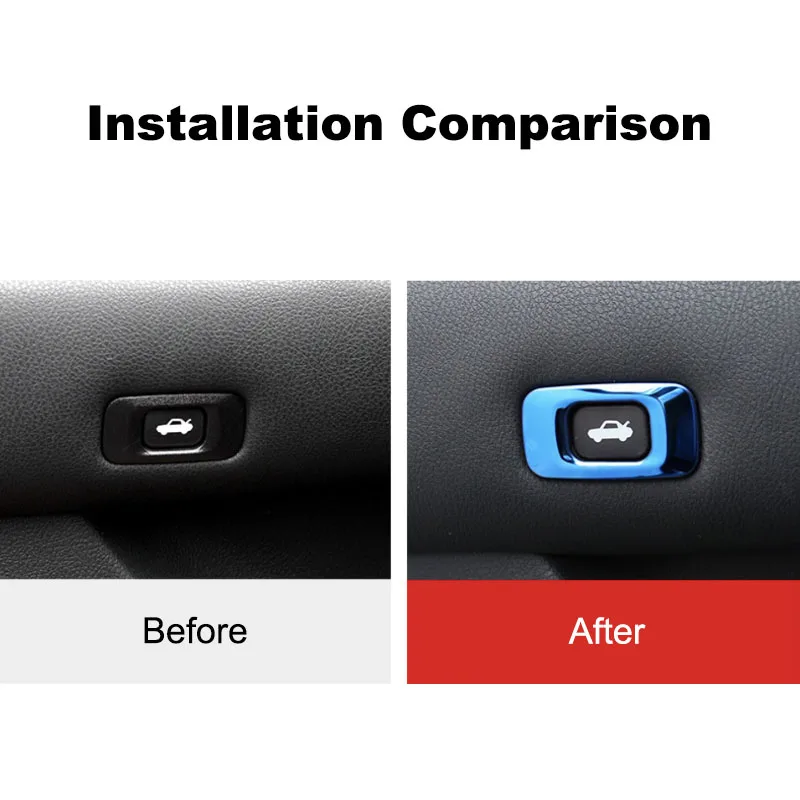 For Toyota Crown 2015-2018 Rear Trunk Tailgate Switch Button Trim Sticker Car Interior Modification Accessories