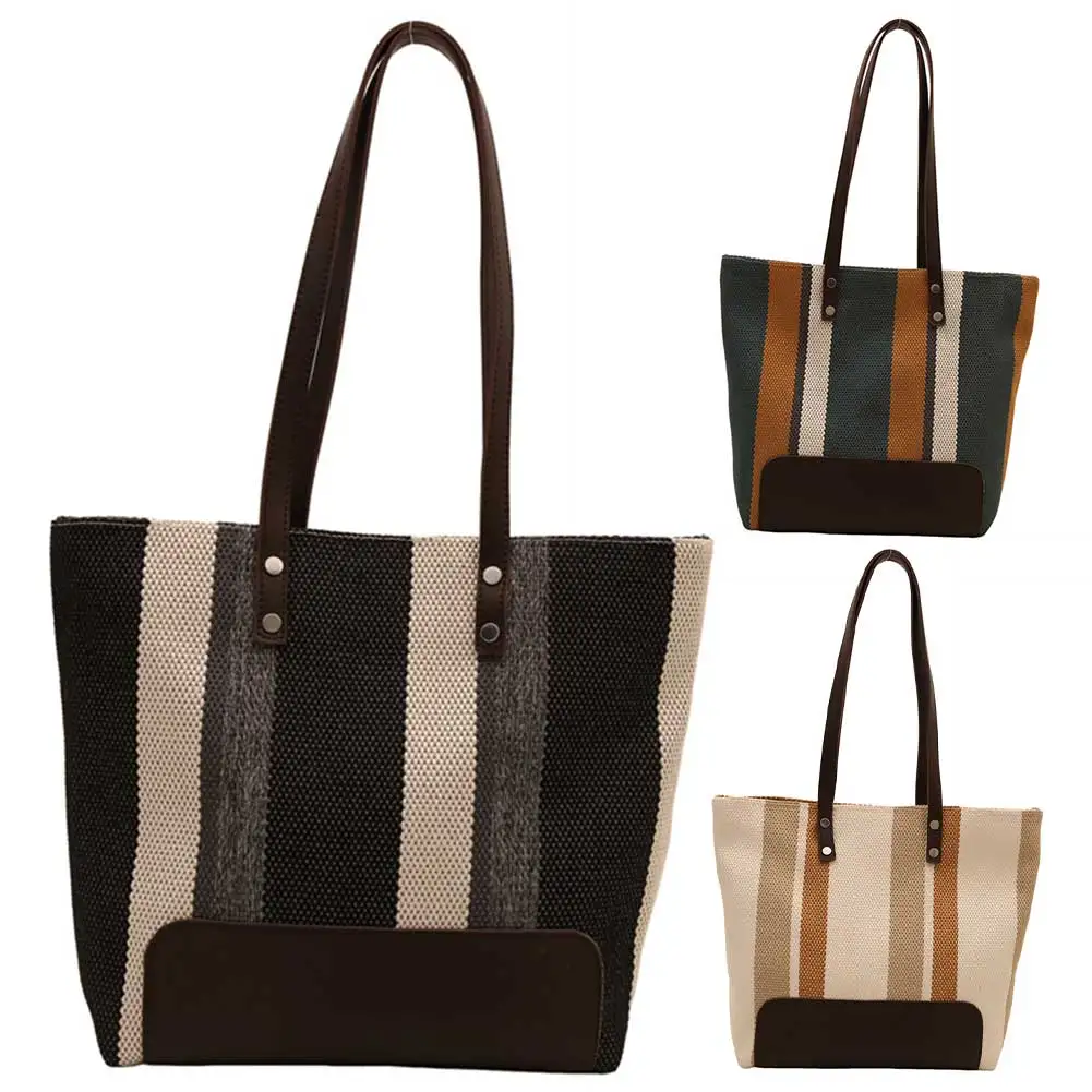 

Women Canvas Tote Bag Trendy Shoulder Bag Large Capacity Underarm Bag Satchel Bag for Work Travel Shopping