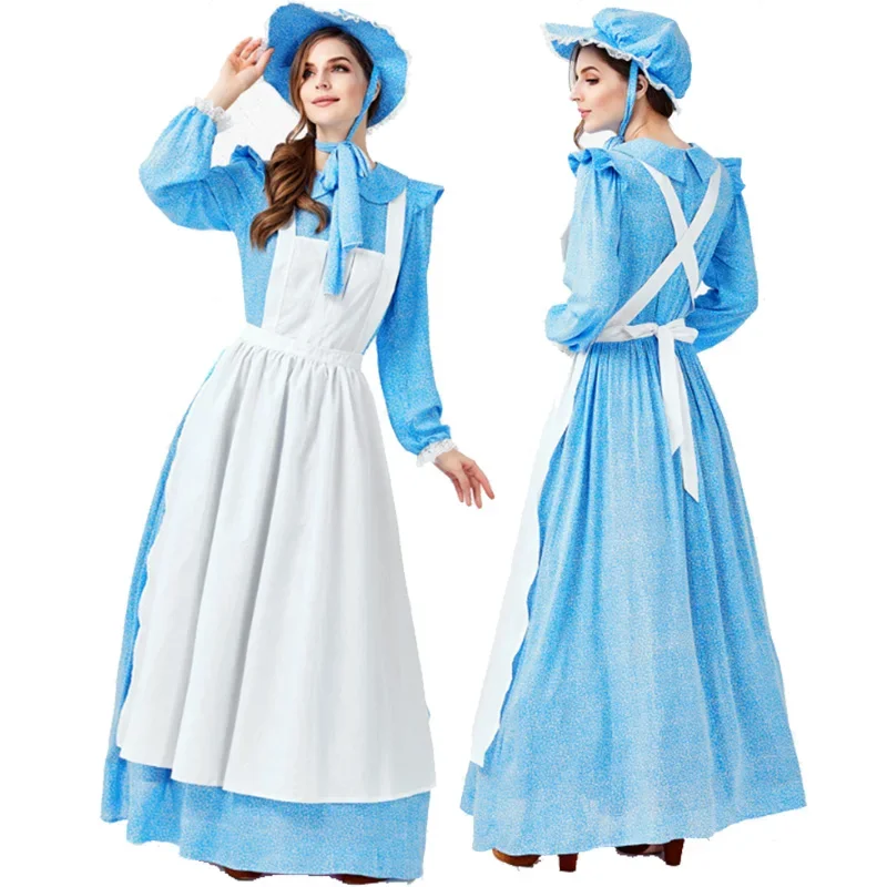 Lady Little House On The Prairie Costume Carnevale Halloween Pioneer Olden Day Laura Cosplay Fancy Party Dress