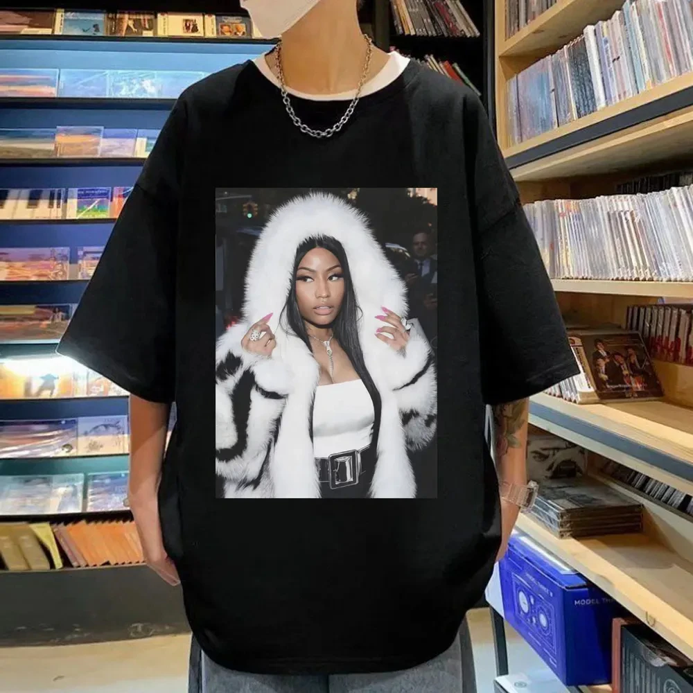 Men Women Vintage Trend Short Sleeve T-shirt Rapper Nicki Minaj Graphic T Shirts Fashion Hip Hop Oversized T-shirts Streetwear