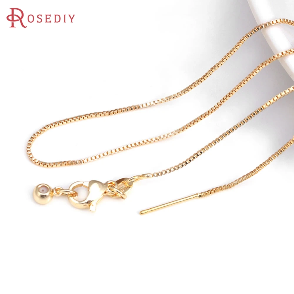Full Length 21~23CM 18K Gold Color Copper with Spring Clasps Lobster Clasps Position Beads Chains Finished Bracelets Chains