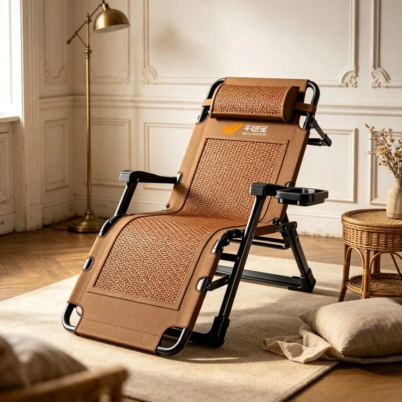 Lunch break treasure recliner folding lunch break new office nap can sit and lie down elderly home balcony summer vine chair