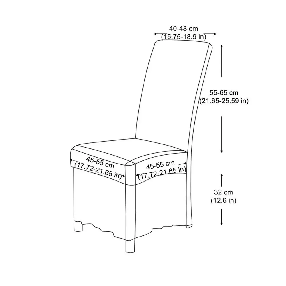 Thickened Chair Cover with Skirt Stretchable Dust-Proof Elastic Chair Cover Breathable Pet-Resistant Dining Chair Cover Home Use