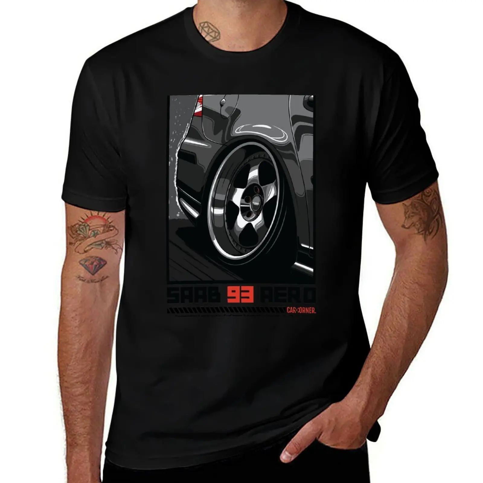 

Saab 93 Aero - CarCorner T-Shirt graphic tee shirt sublime anime shirt mens workout shirts