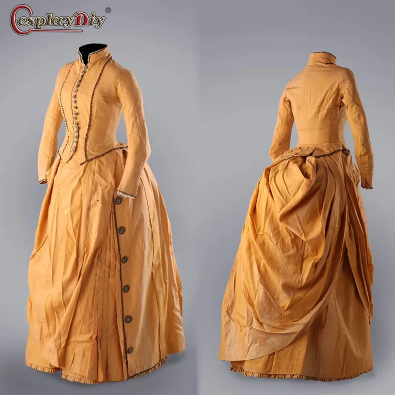 

Cosplaydiy 19th Century Period Historical Daily Dress Costume Princess Bustle Era Dress Victorian Antique Gothic Bustle Dress