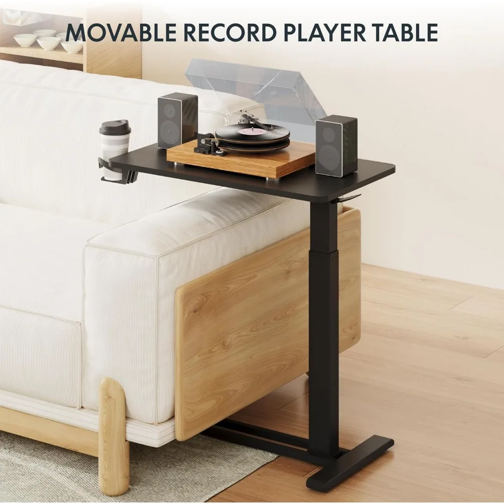 Table de chevet réglable sur le lit médical avec roues, bureau debout mobile pneumatique, bureau pour ordinateur portable, ordinateur roulant