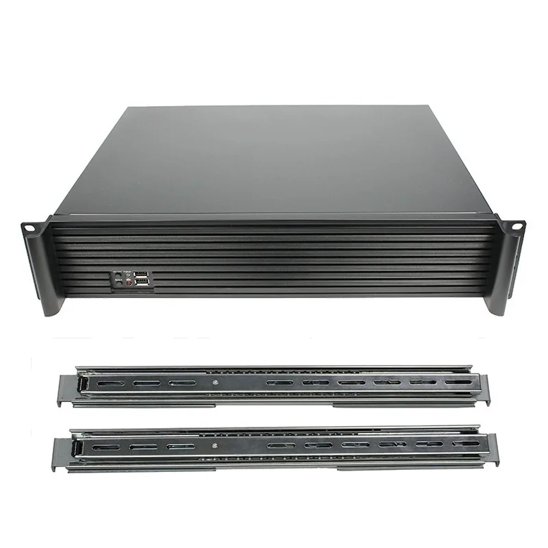 Chassis 2U350mm Depth 35CM Rack-Mounted Support ATX Power Supply Aluminum Alloy Panel Industrial Computer Box