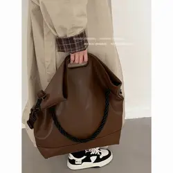2025 New Large Capacity Women's Casual Soft Leather Underarm Bag Students Commuting Crossbody Roman Tote Bag Purses and Handbags