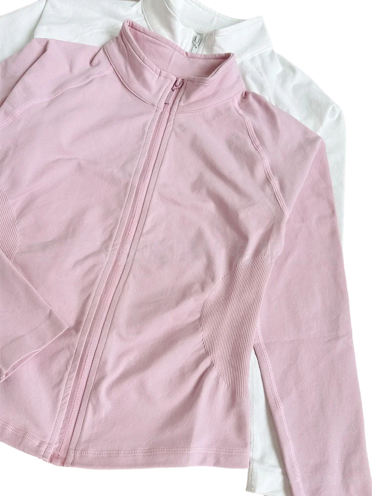 

Fitness Jacket Full Matte Nylon Fabric Zipper Long-sleeved Fitness Jacket Long-sleeved Zipper Yoga Clothes