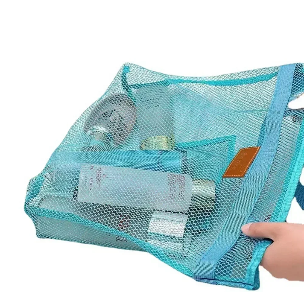 Beach Bags Portable Shower Swimming Gym Tote Bag Women Large Capacity Mesh Transparent Bag Toilet Cosmetic Bag Home Storage Bags