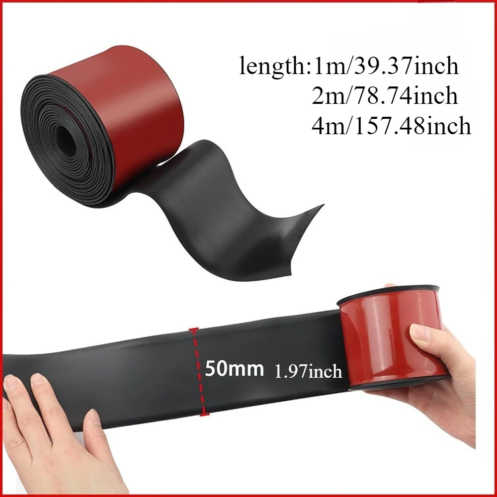 1PC 1/2/4m Self-Adhesive Car Door Edge Bumper Strip Scratch Resistant Protective Film Carbon Car Door Edge Wrapping Sticker