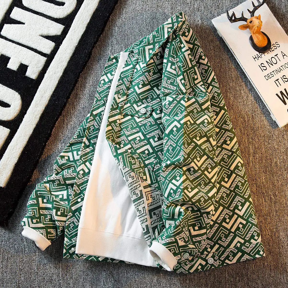 

Американский Sle Plaid High Street осенний трендовый мужской модный спецодежда пальто длинный све вязаный свободный крой молодежный тренд