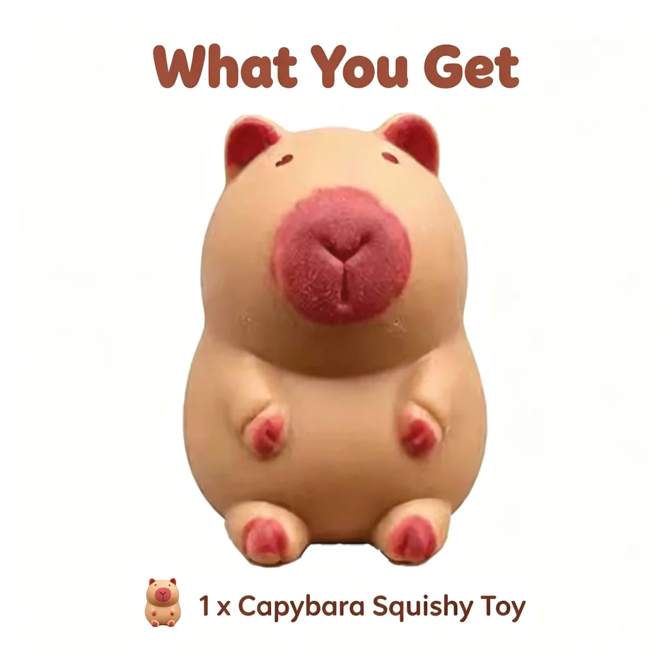 Capybara Squishy Toy Cute Kawaii Cartoon Chubby Slow Rising Soft Squeeze Stress Relief Fidget ASMR Desktop Decor Sensory Gift