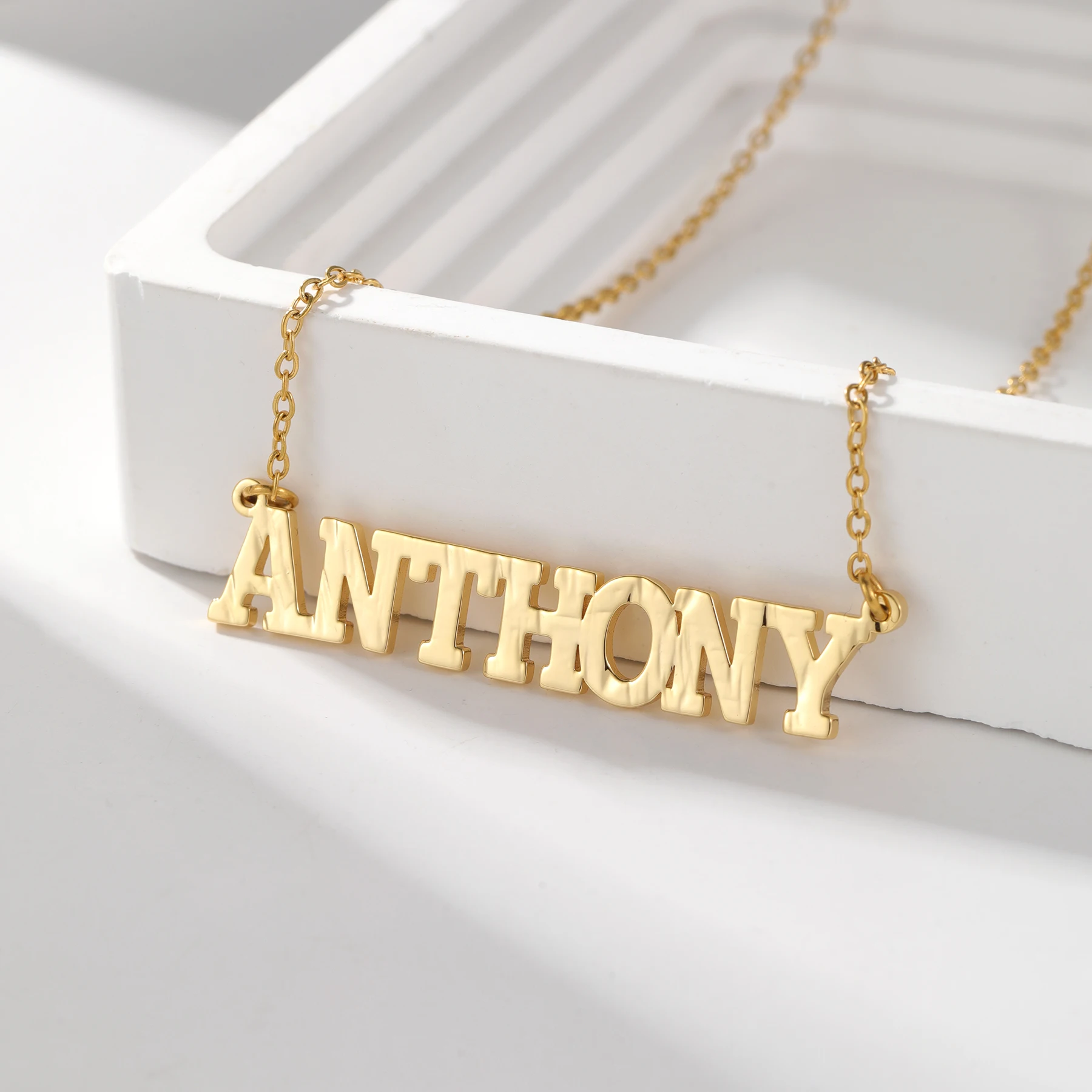 Custom Name Necklaces Unique Floral Personalized Name Pendants Gold Exclusive Textured Women's Jewelry Men's Gifts Dropshipping