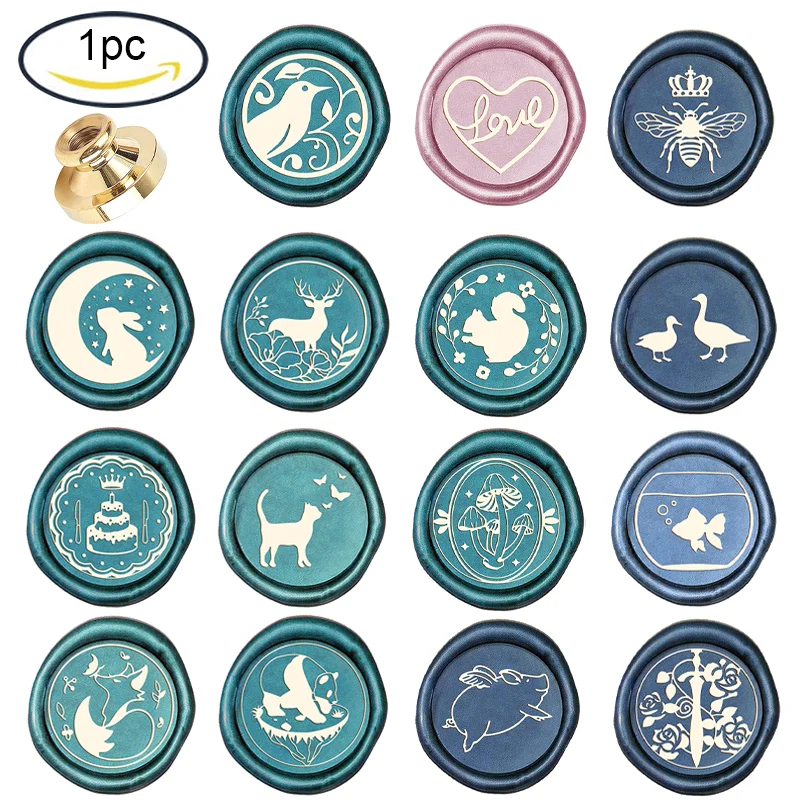 1PC Animal Wax Seal Stamp Head Replacement 25mm Vintage Sealing Wax Stamp Heads Only No Handle for Envelopes Cards Invitations