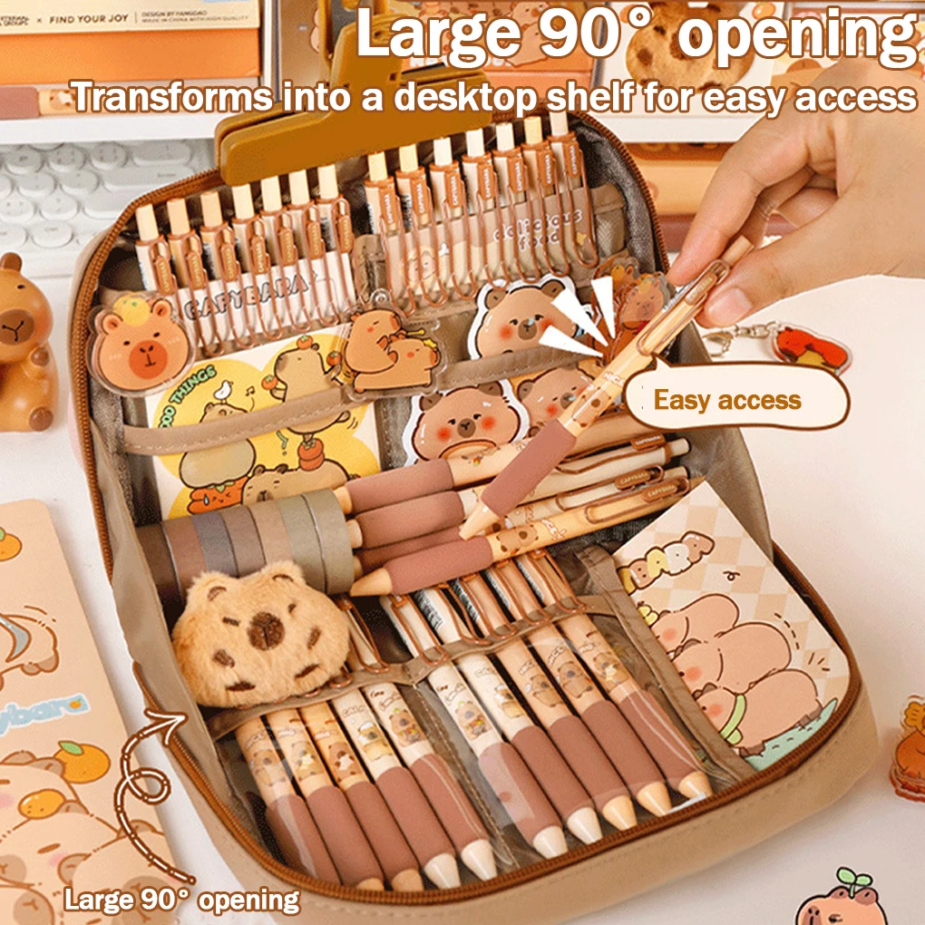 1pc carino astuccio di grande capacità bello classificazione multifunzionale custodia di cancelleria regalo