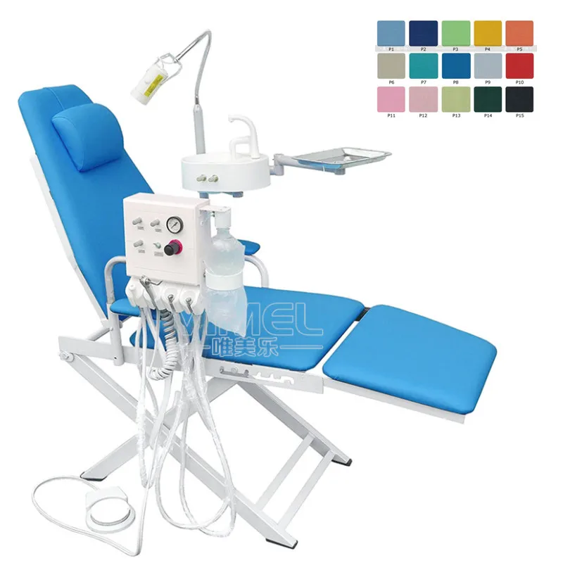 

Patient Chair Unit Air Machine Set Light Plastic Warehouse Dental Medical Clinic Portable Folding with Water Supply White Ce