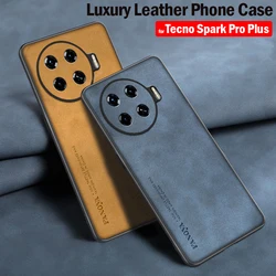 Frosted PU-Leather Funda for Tecno Spark 20 pro plus Case Matte Anti-Shock Hard Plastic Skin Cover for Tecno Spark 20 Pro+ Cover
