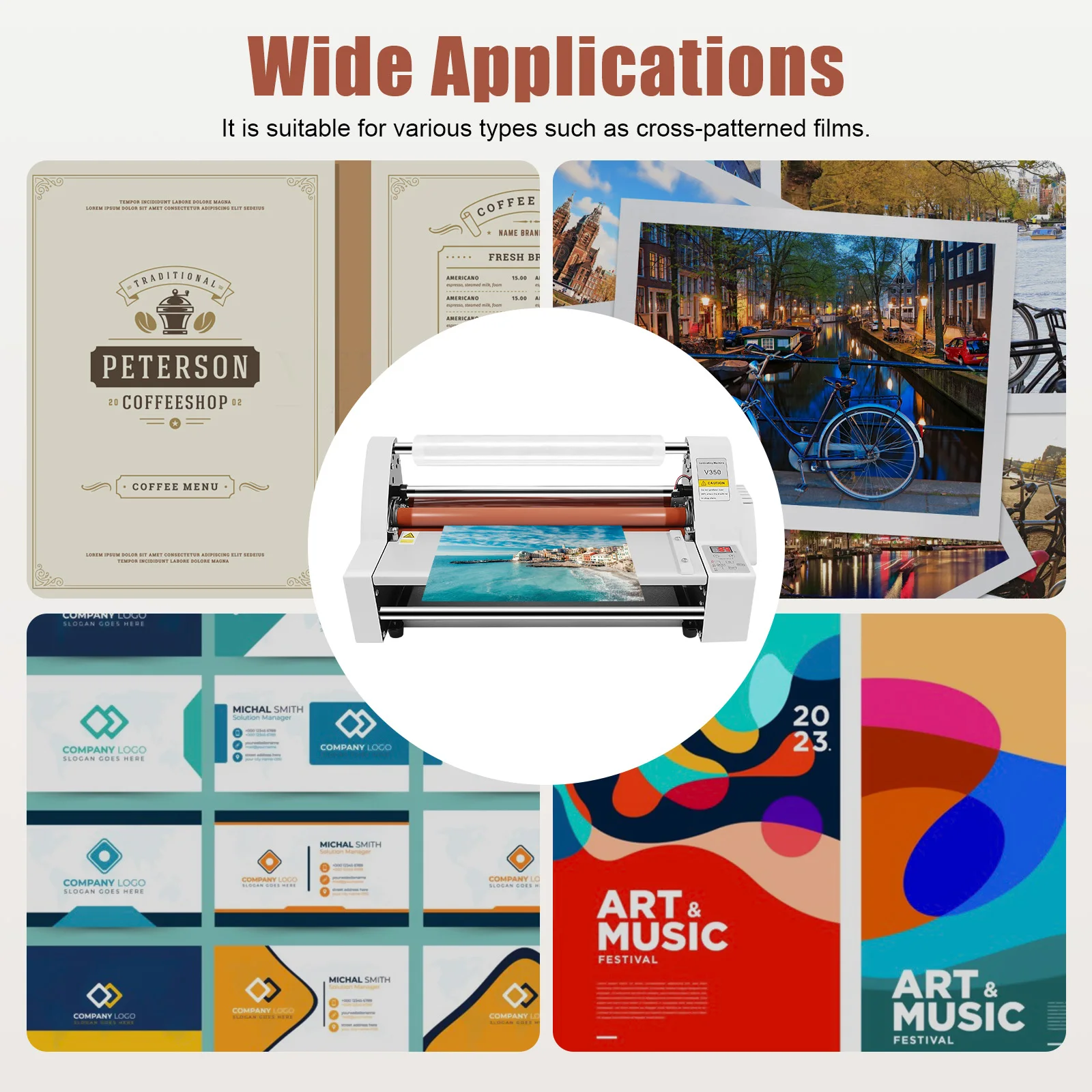 Ламинатор V350, горячий и холодный рулон, режим нагрева, односторонний, двусторонний, электронный контроль температуры, высокая регулировка